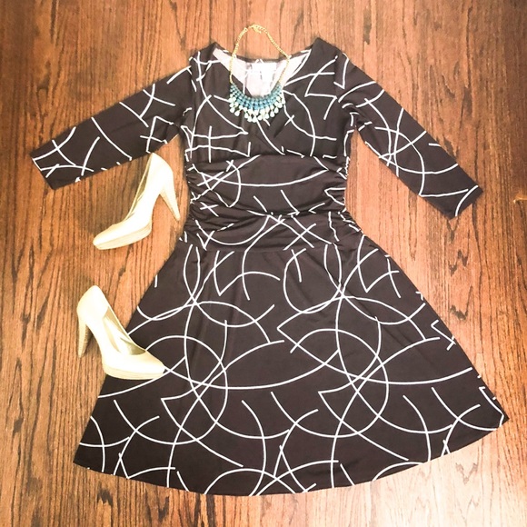 London Style Dresses & Skirts - London Style sz 14 Brown Fit Flare Wrap Dress